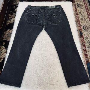 Rock Revival Ryker Slim Straight Charcoal Black Denim Men’s Jeans Size 40